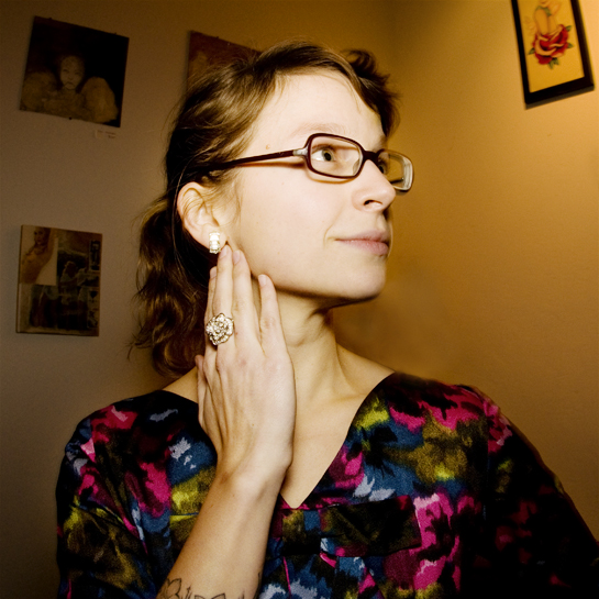 Clip on earrings, Banana Republic flower ring, giorgio armani glasses