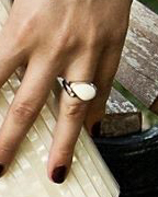 elk ivory, Glade Davis, gold ring, white and yellow gold
